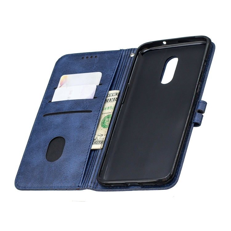 Stitching Style 2-Color Cow Texture Horizontal Flip PU Leather Case with Holder & Card Slot & Lanyard