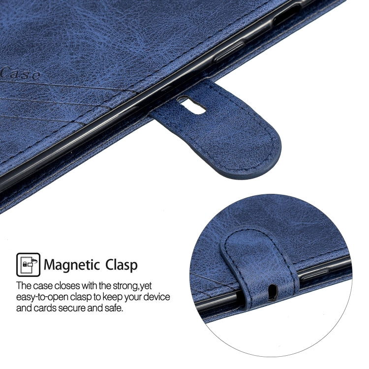 Stitching Style 2-Color Cow Texture Horizontal Flip PU Leather Case with Holder & Card Slot & Lanyard