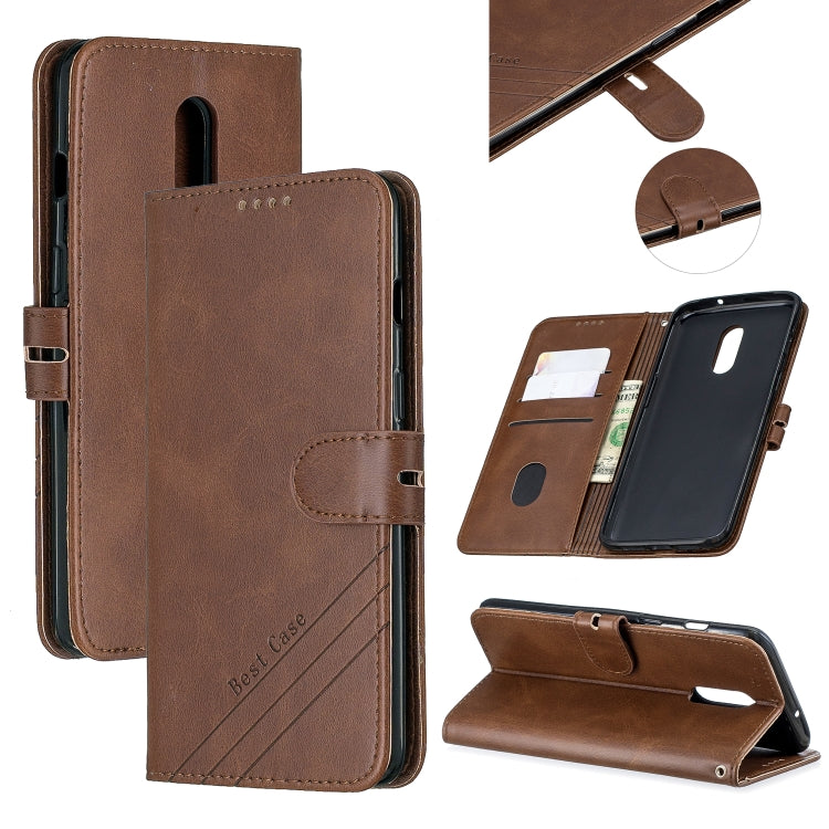 Stitching Style 2-Color Cow Texture Horizontal Flip PU Leather Case with Holder & Card Slot & Lanyard