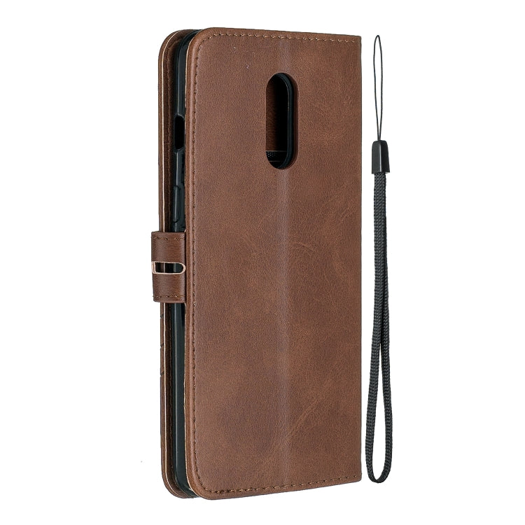 Stitching Style 2-Color Cow Texture Horizontal Flip PU Leather Case with Holder & Card Slot & Lanyard