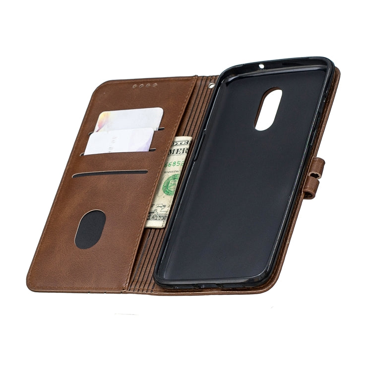 Stitching Style 2-Color Cow Texture Horizontal Flip PU Leather Case with Holder & Card Slot & Lanyard