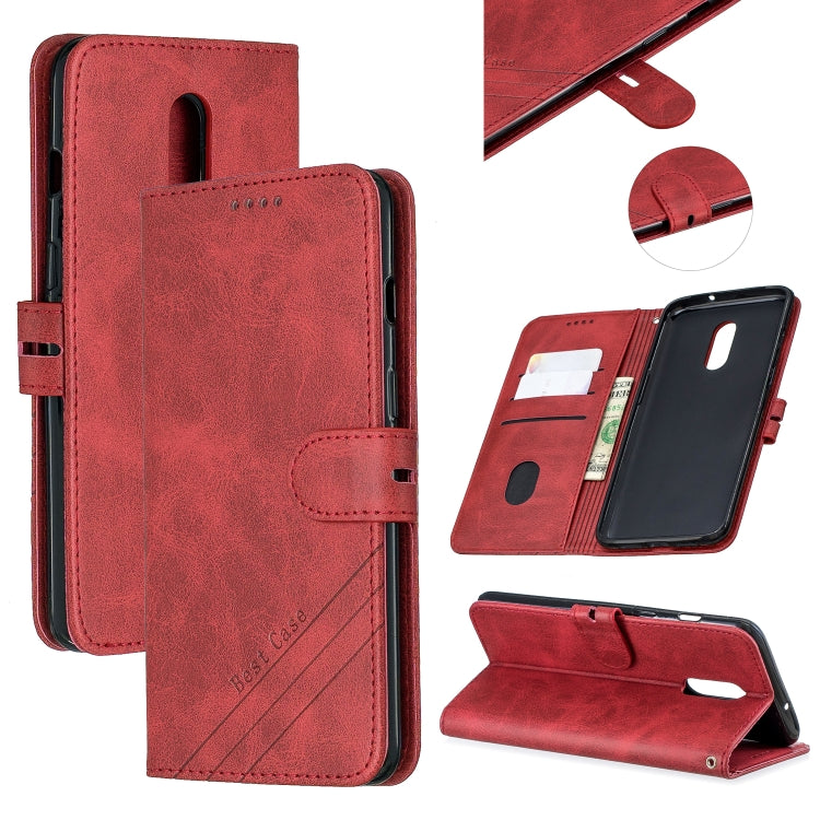 Stitching Style 2-Color Cow Texture Horizontal Flip PU Leather Case with Holder & Card Slot & Lanyard