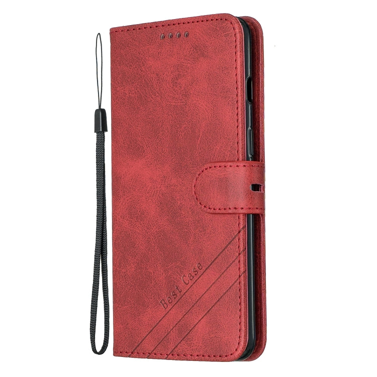 Stitching Style 2-Color Cow Texture Horizontal Flip PU Leather Case with Holder & Card Slot & Lanyard