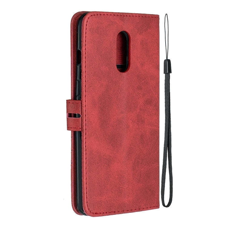 Stitching Style 2-Color Cow Texture Horizontal Flip PU Leather Case with Holder & Card Slot & Lanyard