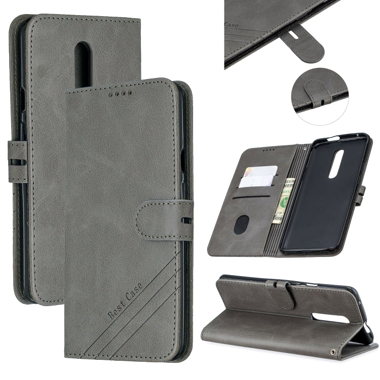 For One Plus 7  Pro Stitching Style 2-Color Cow Texture Horizontal Flip PU Leather Case with Holder & Card Slot & Lanyard