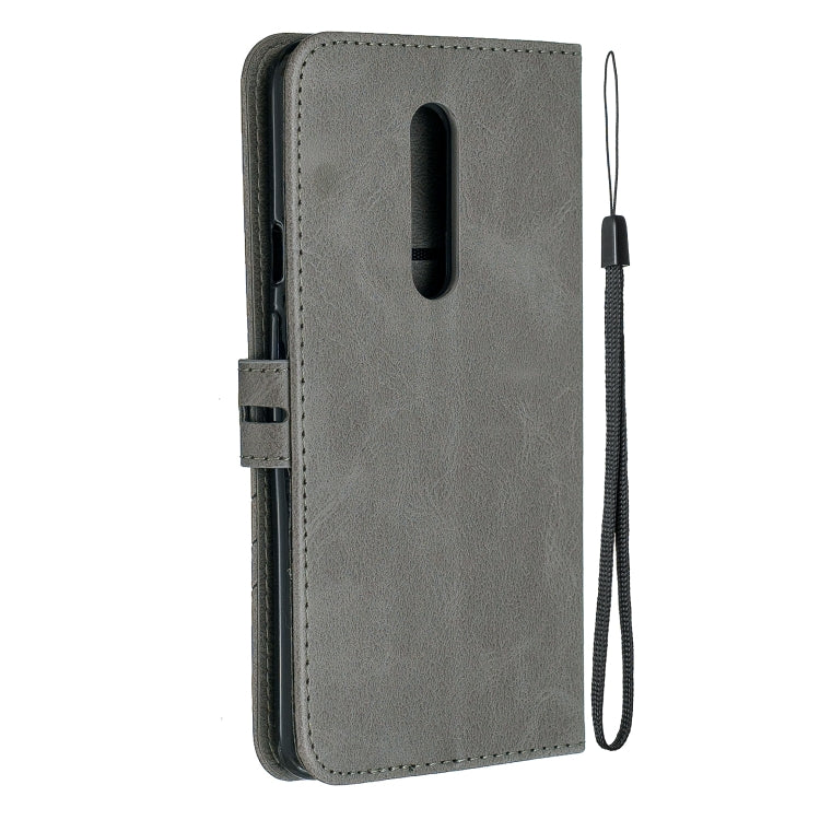 For One Plus 7  Pro Stitching Style 2-Color Cow Texture Horizontal Flip PU Leather Case with Holder & Card Slot & Lanyard