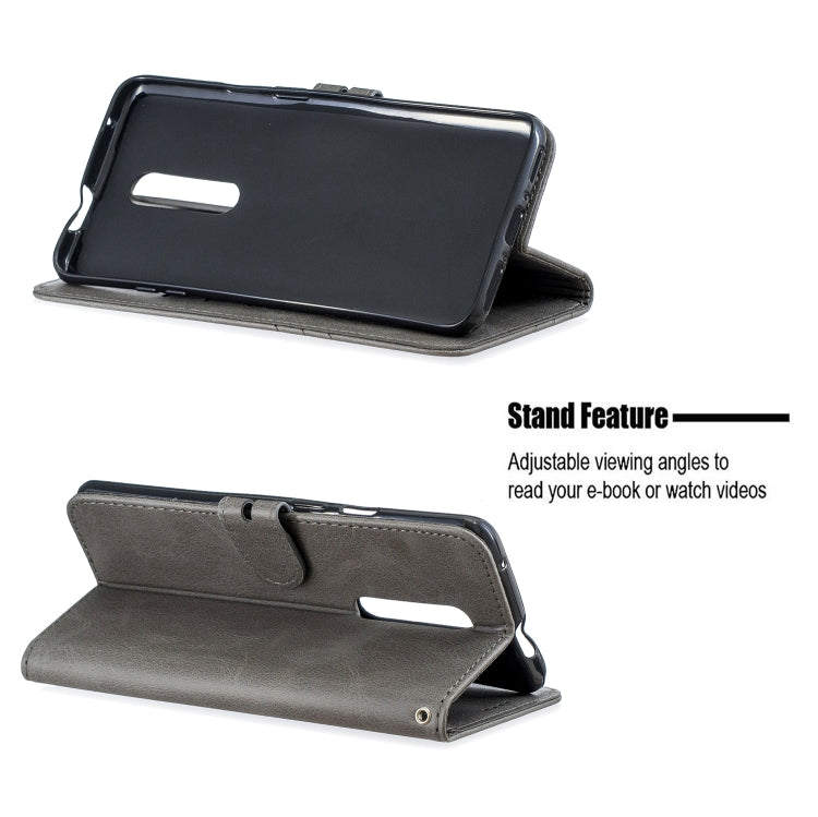 For One Plus 7  Pro Stitching Style 2-Color Cow Texture Horizontal Flip PU Leather Case with Holder & Card Slot & Lanyard