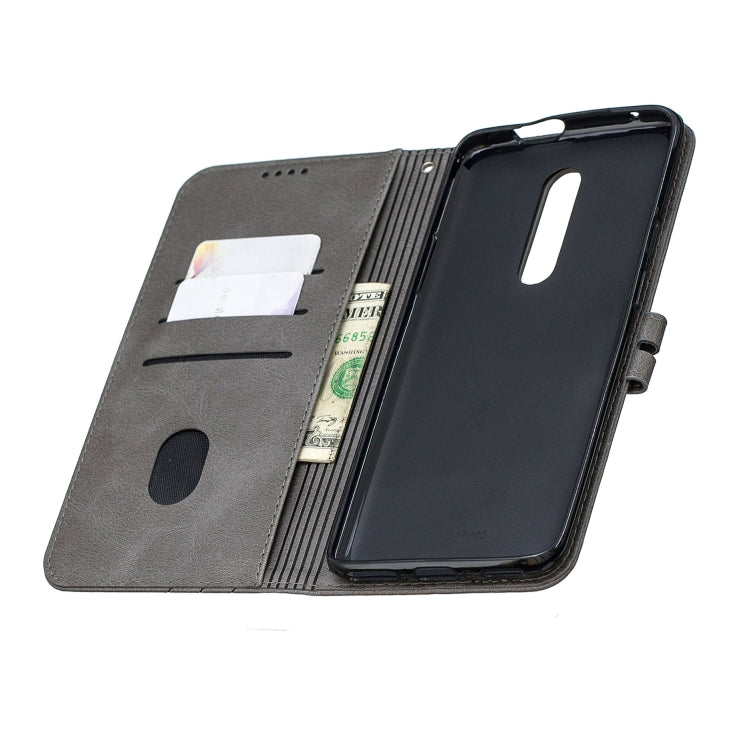 For One Plus 7  Pro Stitching Style 2-Color Cow Texture Horizontal Flip PU Leather Case with Holder & Card Slot & Lanyard
