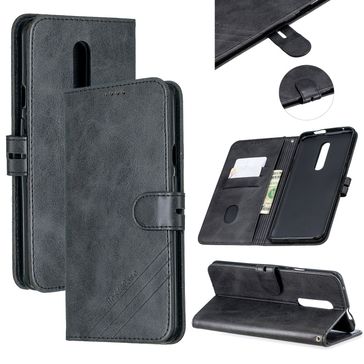 For One Plus 7  Pro Stitching Style 2-Color Cow Texture Horizontal Flip PU Leather Case with Holder & Card Slot & Lanyard