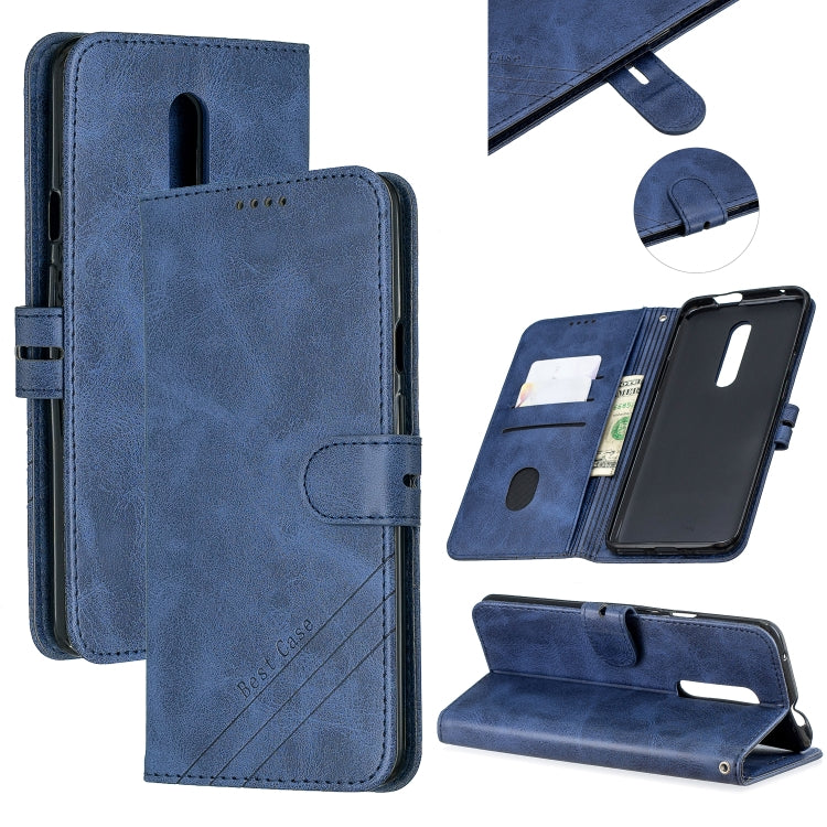 For One Plus 7  Pro Stitching Style 2-Color Cow Texture Horizontal Flip PU Leather Case with Holder & Card Slot & Lanyard