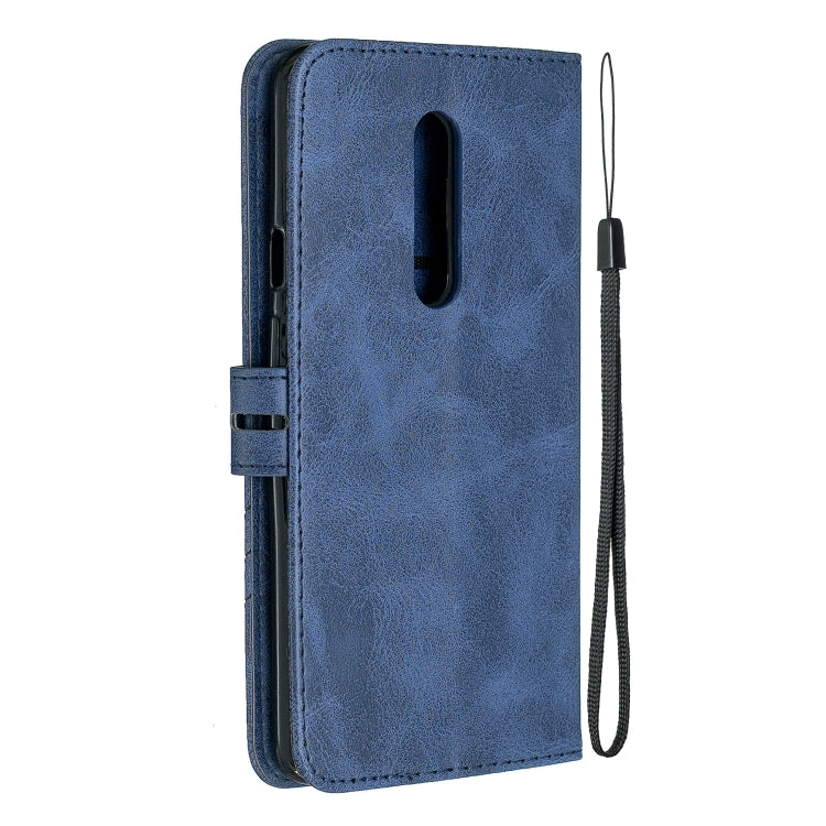 For One Plus 7  Pro Stitching Style 2-Color Cow Texture Horizontal Flip PU Leather Case with Holder & Card Slot & Lanyard