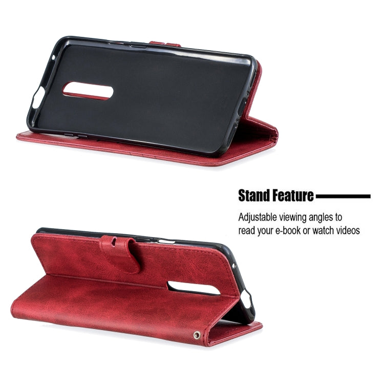 For One Plus 7  Pro Stitching Style 2-Color Cow Texture Horizontal Flip PU Leather Case with Holder & Card Slot & Lanyard