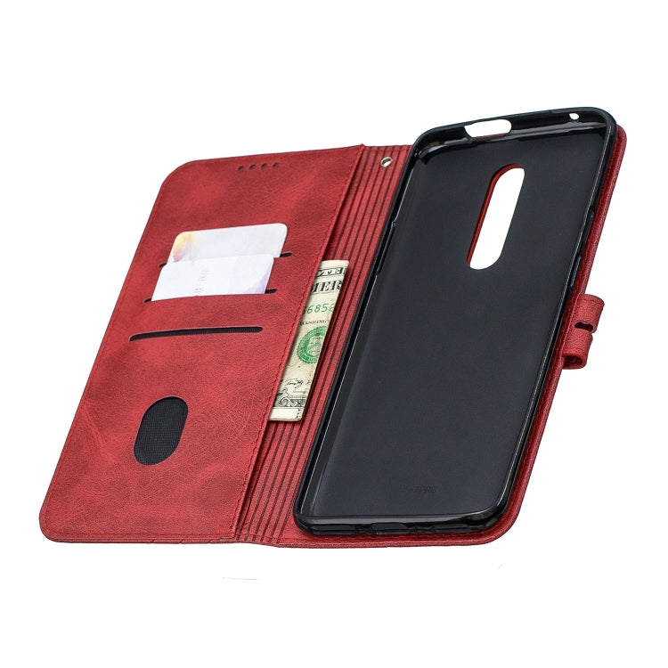 For One Plus 7  Pro Stitching Style 2-Color Cow Texture Horizontal Flip PU Leather Case with Holder & Card Slot & Lanyard