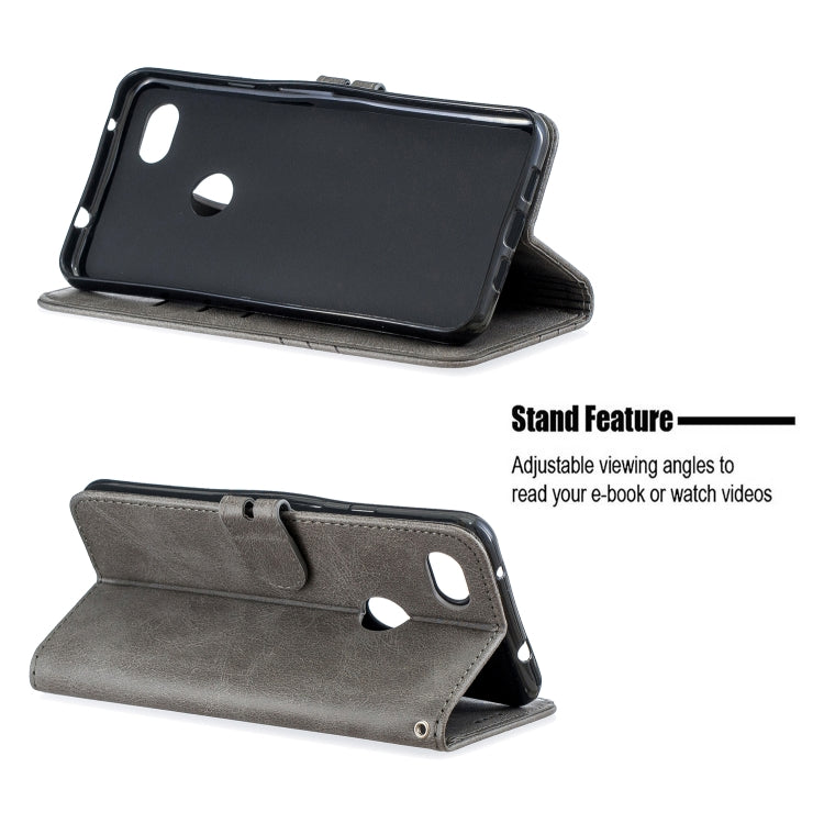 For Google Pixel 3A Stitching Style 2-Color Cow Texture Horizontal Flip PU Leather Case with Holder & Card Slot & Lanyard