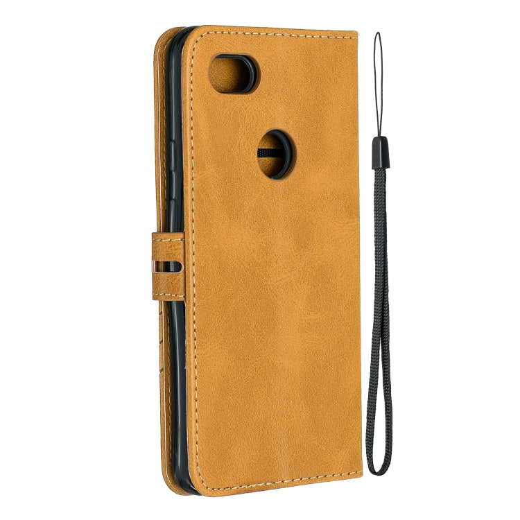 For Google Pixel 3A Stitching Style 2-Color Cow Texture Horizontal Flip PU Leather Case with Holder & Card Slot & Lanyard