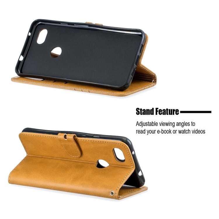 For Google Pixel 3A Stitching Style 2-Color Cow Texture Horizontal Flip PU Leather Case with Holder & Card Slot & Lanyard