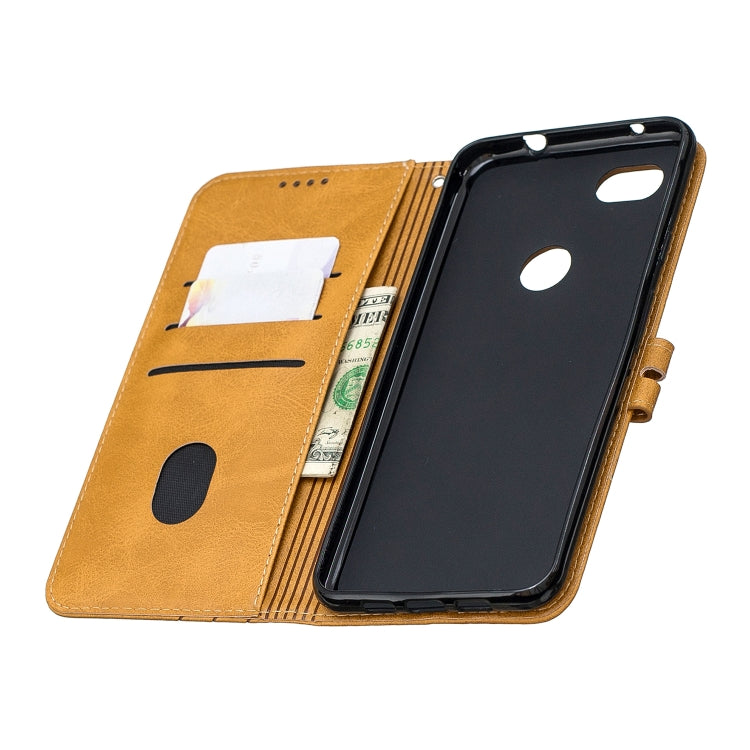 For Google Pixel 3A Stitching Style 2-Color Cow Texture Horizontal Flip PU Leather Case with Holder & Card Slot & Lanyard