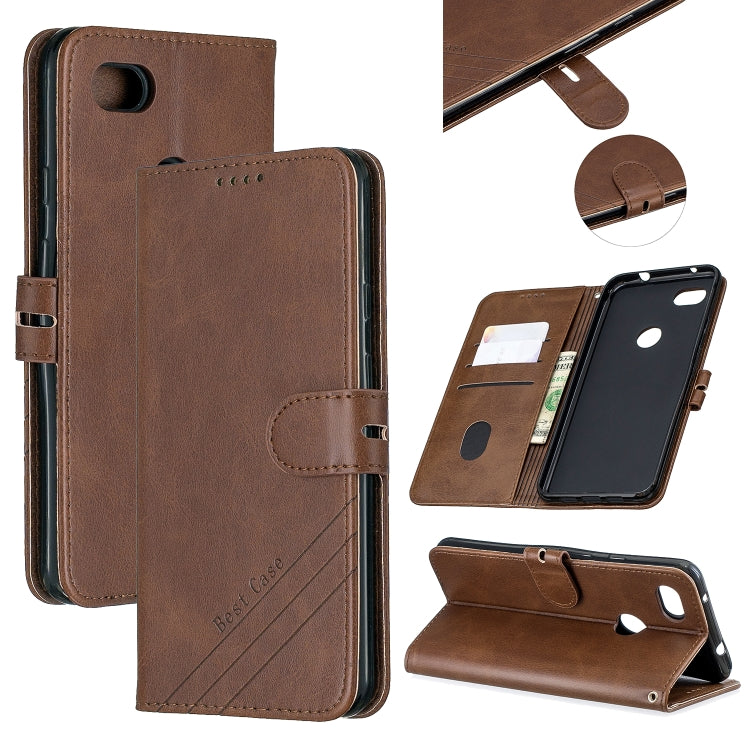 For Google Pixel 3A Stitching Style 2-Color Cow Texture Horizontal Flip PU Leather Case with Holder & Card Slot & Lanyard