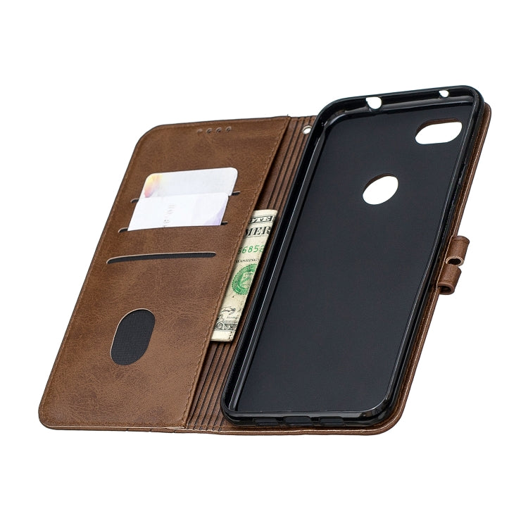 For Google Pixel 3A Stitching Style 2-Color Cow Texture Horizontal Flip PU Leather Case with Holder & Card Slot & Lanyard