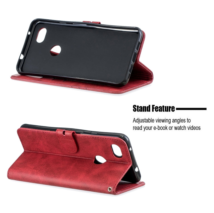 For Google Pixel 3A Stitching Style 2-Color Cow Texture Horizontal Flip PU Leather Case with Holder & Card Slot & Lanyard