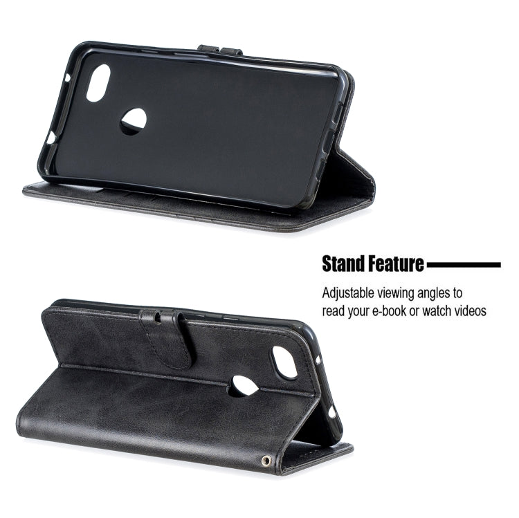 For Google Pixel 3A XL Stitching Style 2-Color Cow Texture Horizontal Flip PU Leather Case with Holder & Card Slot & Lanyard
