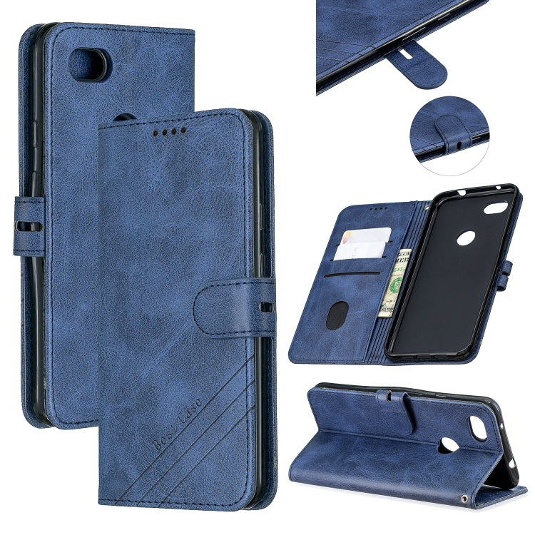 For Google Pixel 3A XL Stitching Style 2-Color Cow Texture Horizontal Flip PU Leather Case with Holder & Card Slot & Lanyard
