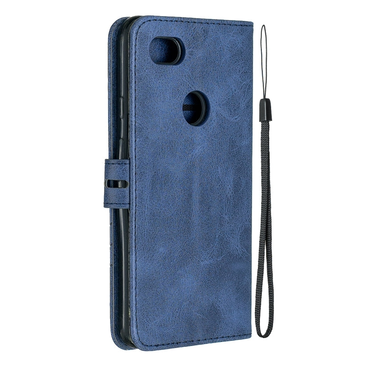 For Google Pixel 3A XL Stitching Style 2-Color Cow Texture Horizontal Flip PU Leather Case with Holder & Card Slot & Lanyard