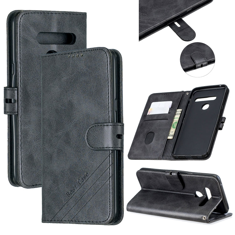 For LG G8 G8S Stitching Style 2-Color Cow Texture Horizontal Flip PU Leather Case with Holder & Card Slot & Lanyard