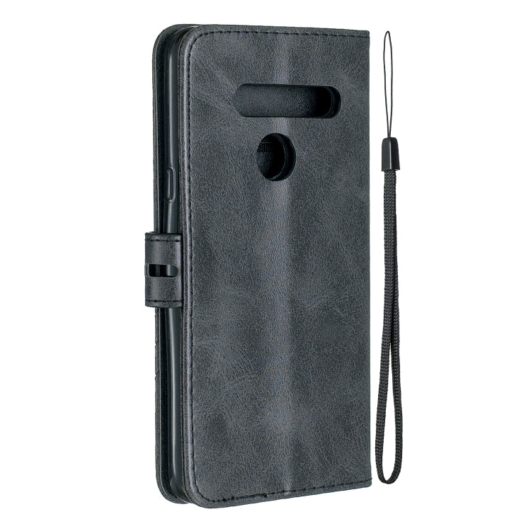For LG G8 G8S Stitching Style 2-Color Cow Texture Horizontal Flip PU Leather Case with Holder & Card Slot & Lanyard