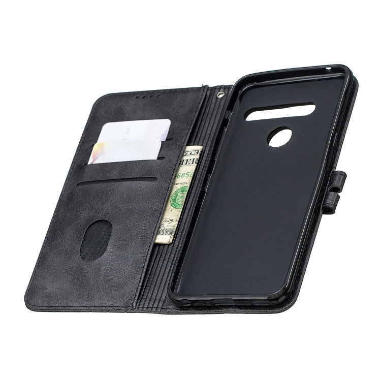 For LG G8 G8S Stitching Style 2-Color Cow Texture Horizontal Flip PU Leather Case with Holder & Card Slot & Lanyard