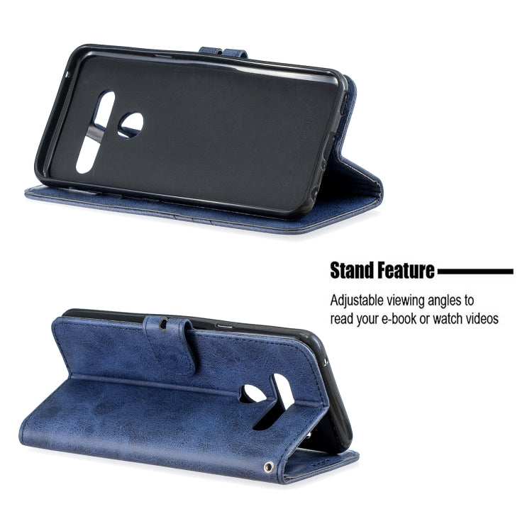 For LG G8 G8S Stitching Style 2-Color Cow Texture Horizontal Flip PU Leather Case with Holder & Card Slot & Lanyard