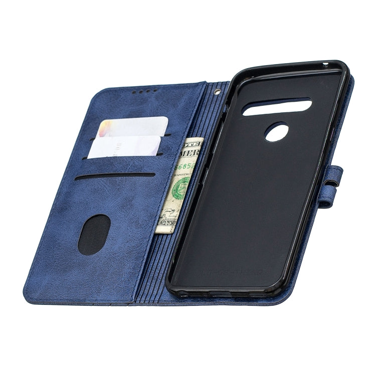 For LG G8 G8S Stitching Style 2-Color Cow Texture Horizontal Flip PU Leather Case with Holder & Card Slot & Lanyard