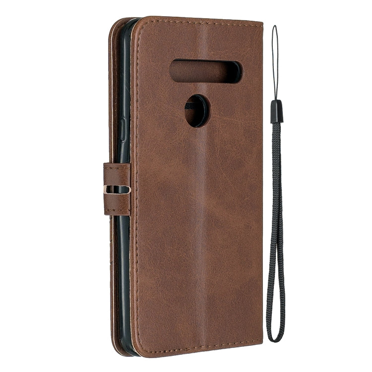 For LG G8 G8S Stitching Style 2-Color Cow Texture Horizontal Flip PU Leather Case with Holder & Card Slot & Lanyard