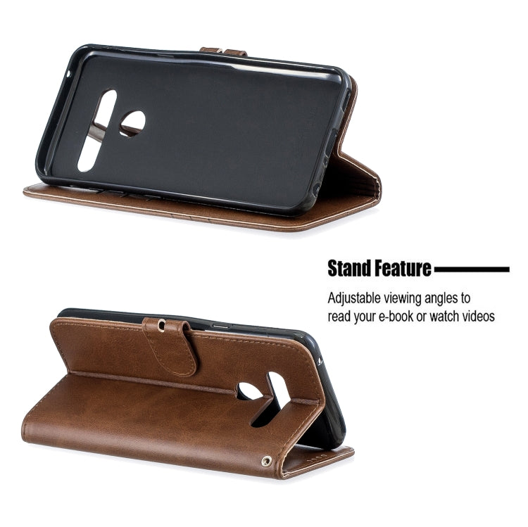 For LG G8 G8S Stitching Style 2-Color Cow Texture Horizontal Flip PU Leather Case with Holder & Card Slot & Lanyard