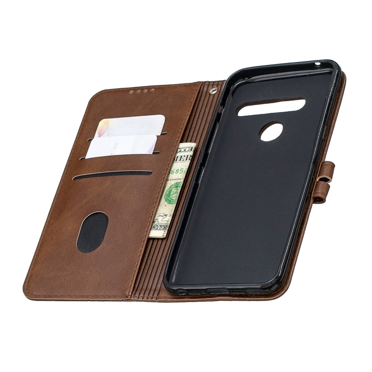 For LG G8 G8S Stitching Style 2-Color Cow Texture Horizontal Flip PU Leather Case with Holder & Card Slot & Lanyard