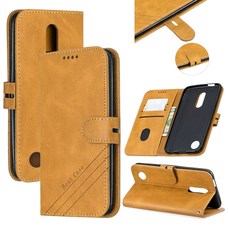 For LG K10 2017 Stitching Style 2-Color Cow Texture Horizontal Flip PU Leather Case with Holder & Card Slot & Lanyard