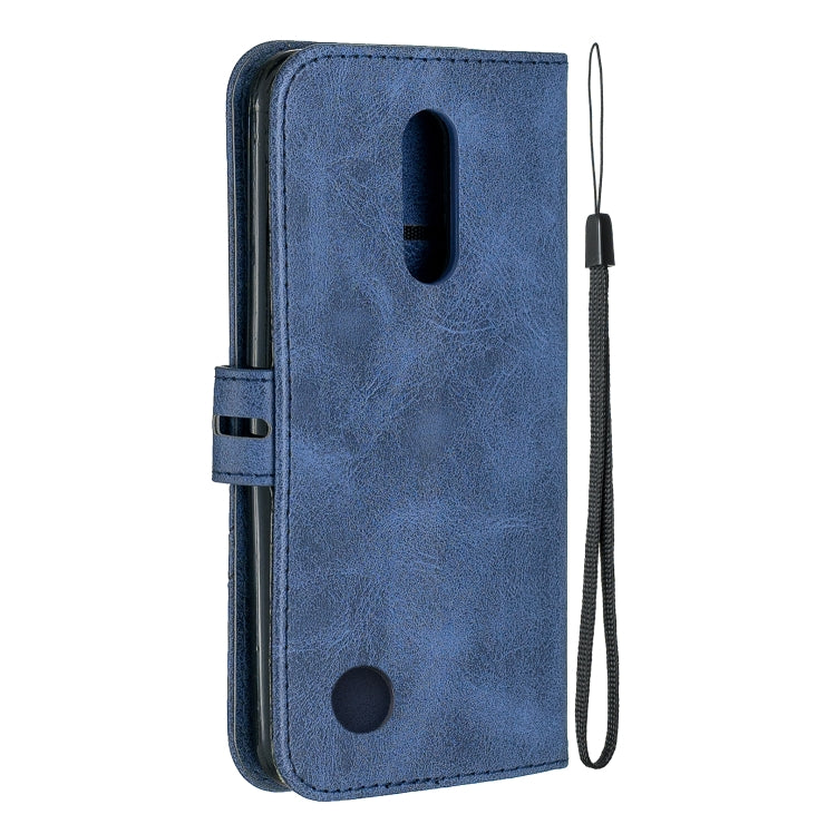 For LG K10 2017 Stitching Style 2-Color Cow Texture Horizontal Flip PU Leather Case with Holder & Card Slot & Lanyard