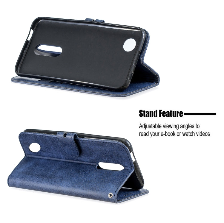 For LG K10 2017 Stitching Style 2-Color Cow Texture Horizontal Flip PU Leather Case with Holder & Card Slot & Lanyard