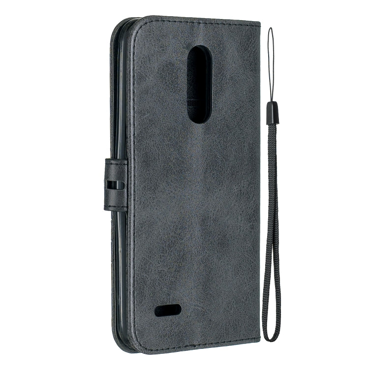 For LG K10 2018 Stitching Style 2-Color Cow Texture Horizontal Flip PU Leather Case with Holder & Card Slot & Lanyard