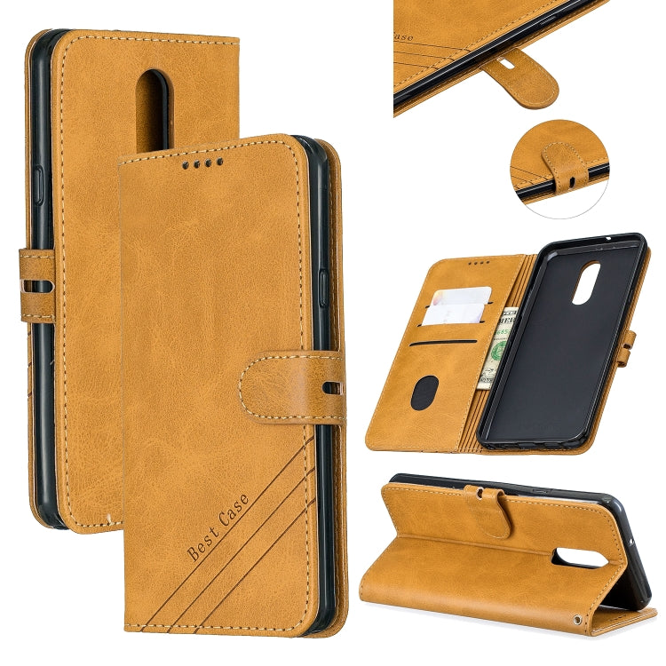 For LG Stylo 5 Stitching Style 2-Color Cow Texture Horizontal Flip PU Leather Case with Holder & Card Slot & Lanyard