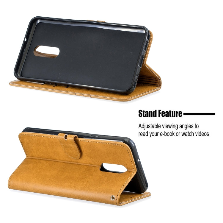 For LG Stylo 5 Stitching Style 2-Color Cow Texture Horizontal Flip PU Leather Case with Holder & Card Slot & Lanyard