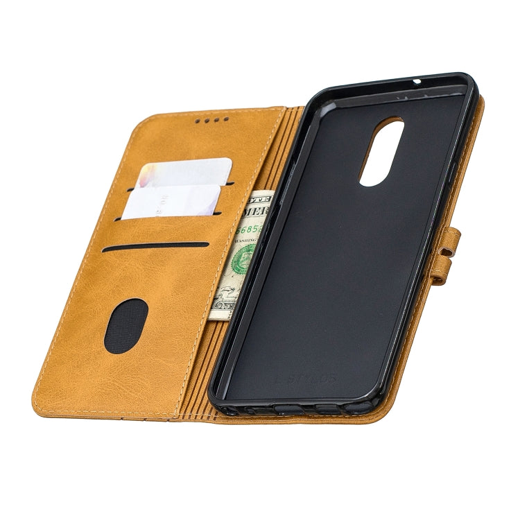 For LG Stylo 5 Stitching Style 2-Color Cow Texture Horizontal Flip PU Leather Case with Holder & Card Slot & Lanyard