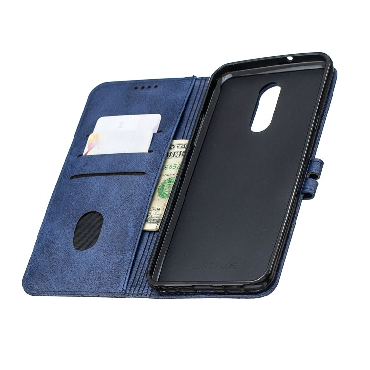 For LG Stylo 5 Stitching Style 2-Color Cow Texture Horizontal Flip PU Leather Case with Holder & Card Slot & Lanyard