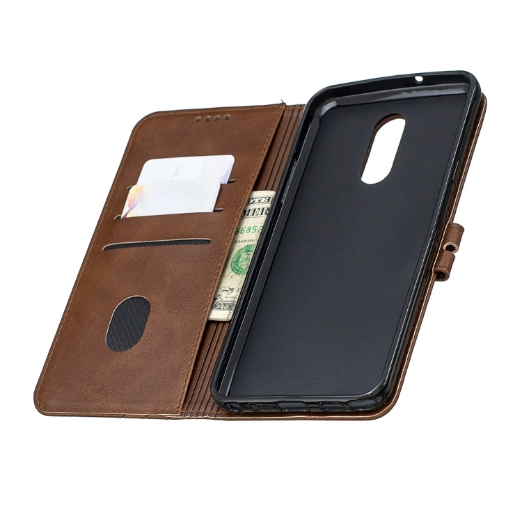 For LG Stylo 5 Stitching Style 2-Color Cow Texture Horizontal Flip PU Leather Case with Holder & Card Slot & Lanyard