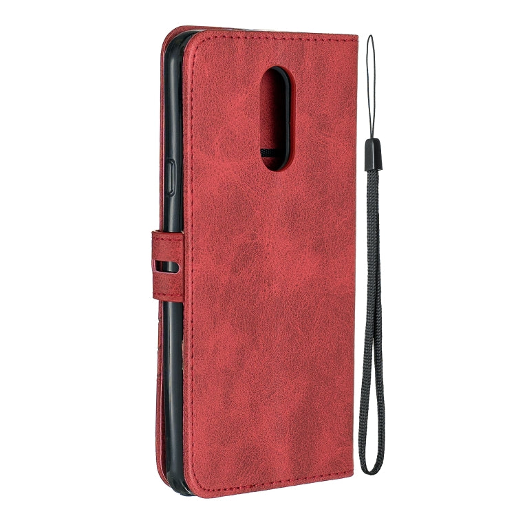 For LG Stylo 5 Stitching Style 2-Color Cow Texture Horizontal Flip PU Leather Case with Holder & Card Slot & Lanyard