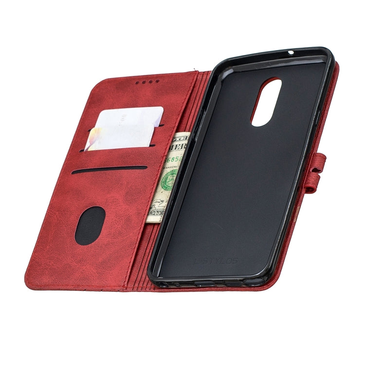 For LG Stylo 5 Stitching Style 2-Color Cow Texture Horizontal Flip PU Leather Case with Holder & Card Slot & Lanyard