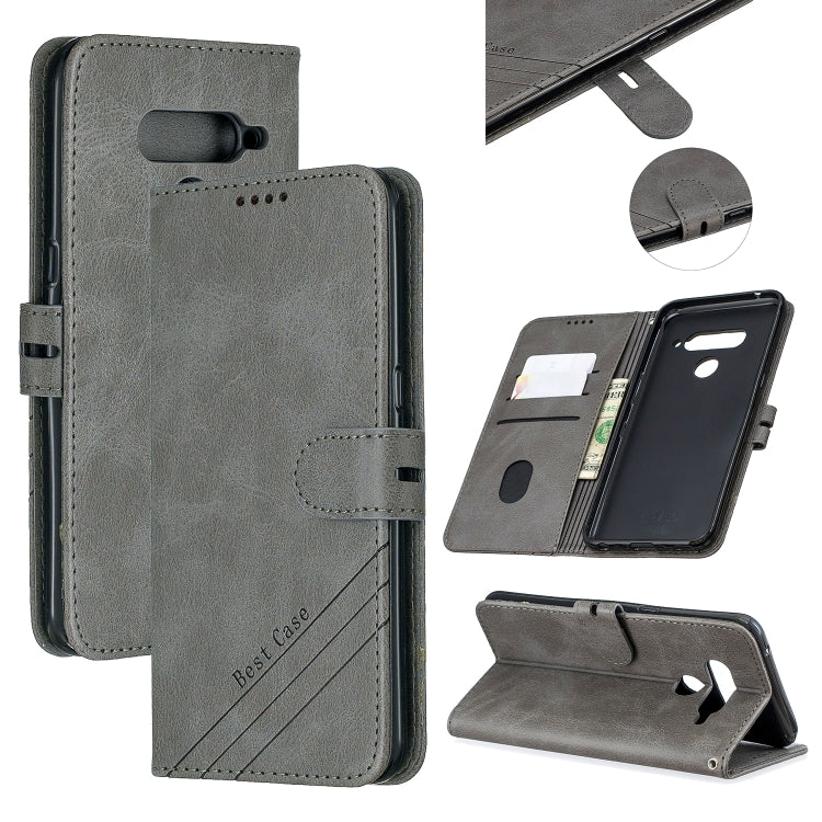 For LG V50 Stitching Style 2-Color Cow Texture Horizontal Flip PU Leather Case with Holder & Card Slot & Lanyard