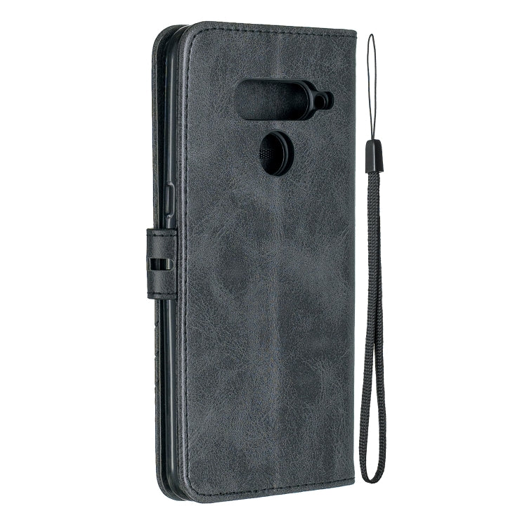 For LG V50 Stitching Style 2-Color Cow Texture Horizontal Flip PU Leather Case with Holder & Card Slot & Lanyard