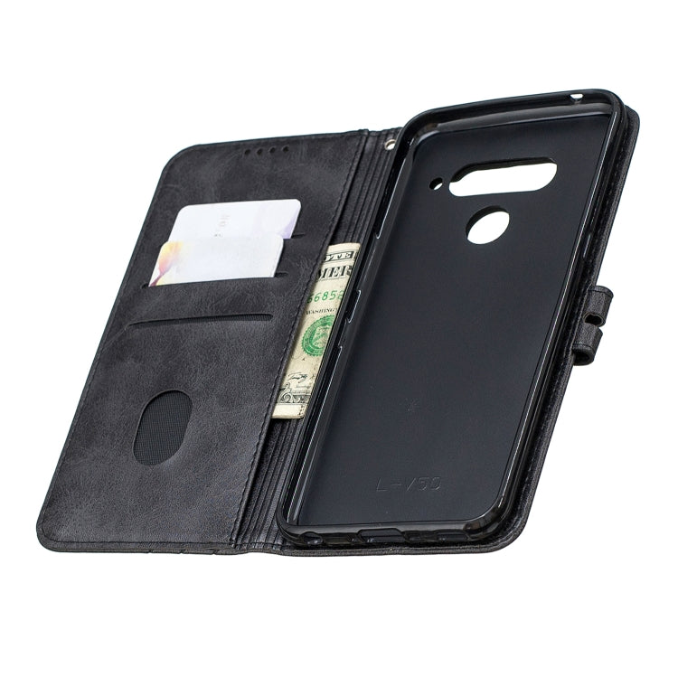 For LG V50 Stitching Style 2-Color Cow Texture Horizontal Flip PU Leather Case with Holder & Card Slot & Lanyard