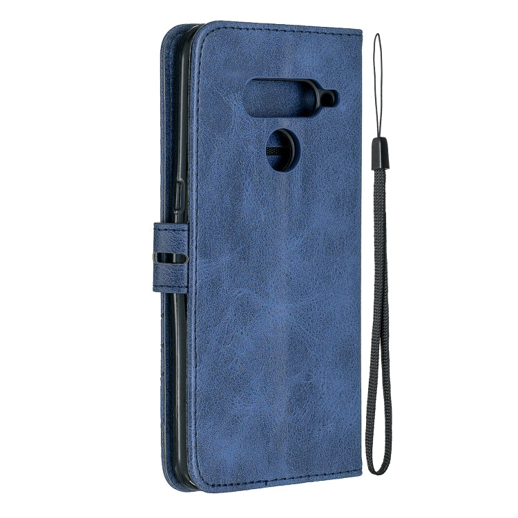 For LG V50 Stitching Style 2-Color Cow Texture Horizontal Flip PU Leather Case with Holder & Card Slot & Lanyard